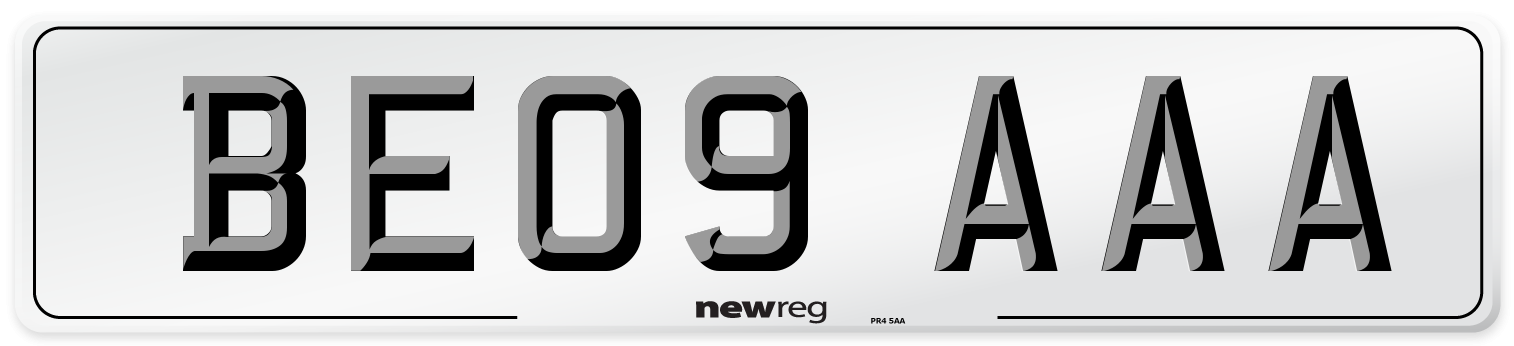 BE09 AAA Number Plate from New Reg